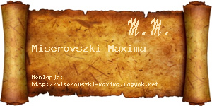 Miserovszki Maxima névjegykártya